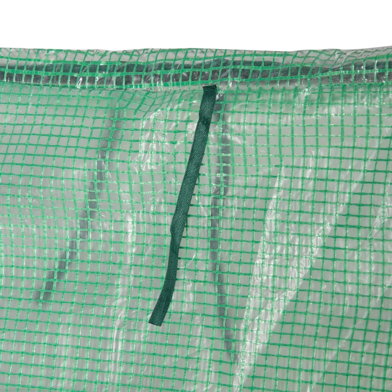 Outsunny 6' x 3' x 3' Portable Mini Greenhouse, Garden Green House Kit with 2 PE/Plastic Covers, Steel Frame and 2 Roll Up Zipper Windows, Dark Green