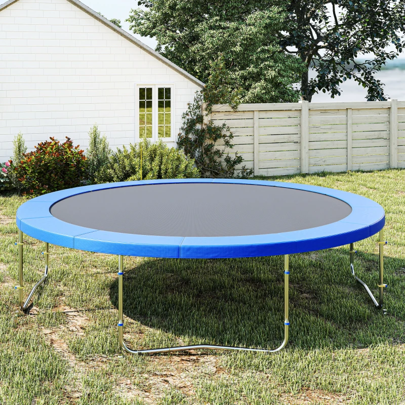 HOMCOM 12ft Trampoline Pad, Trampoline Replacement Safety Pad Mat Spring Cover, Water-Resistant, UV-Resistant, Tear-Resistant Edge Protection, No Holes for Pole, Blue