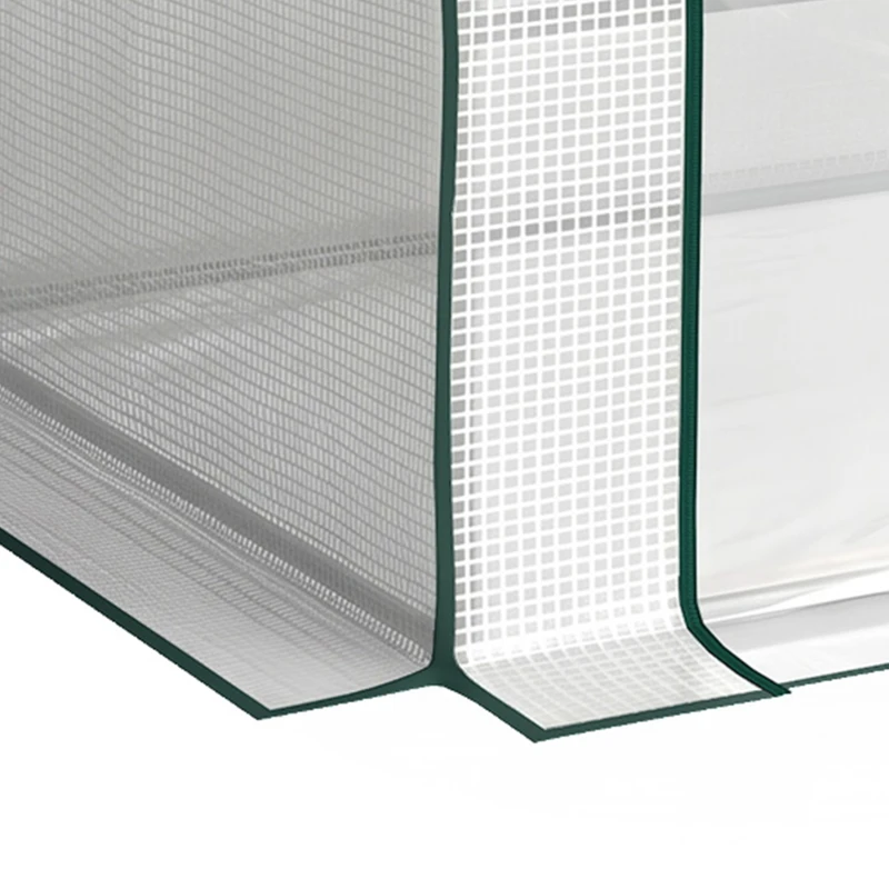 Outsunny 6' x 3' x 3' Portable Mini Greenhouse, Garden Green House Kit with 2 PE/Plastic Covers, Steel Frame and 2 Roll Up Zipper Windows, White