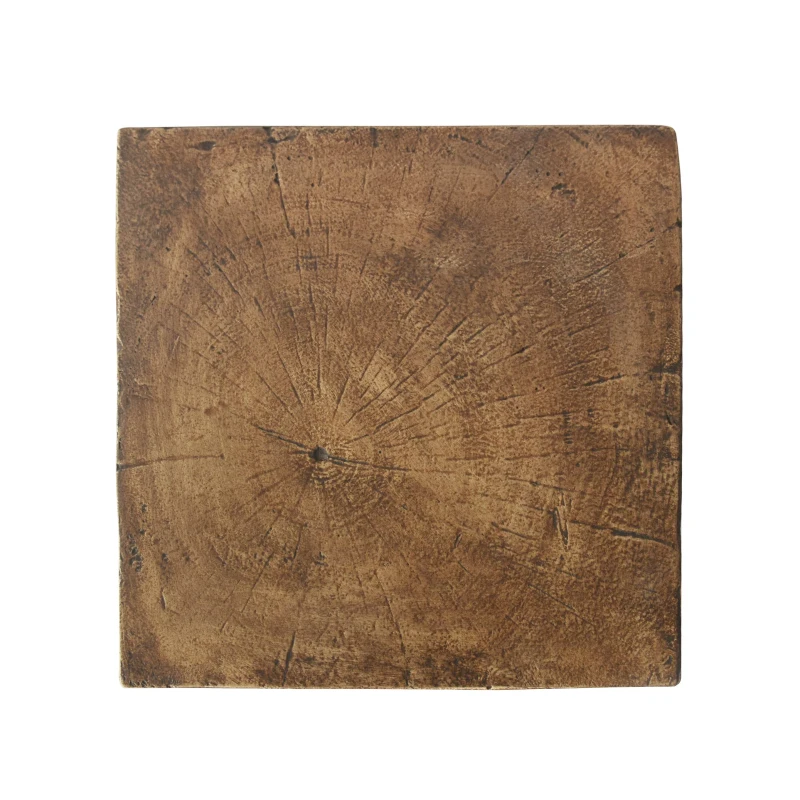 Stylish MGO Accent Table with Realistic Wood-Grain Texture, All-Weather Side Table with Stable 77 Lbs Capacity, 12.5" L x 12.5" W x 18" H, Natural
