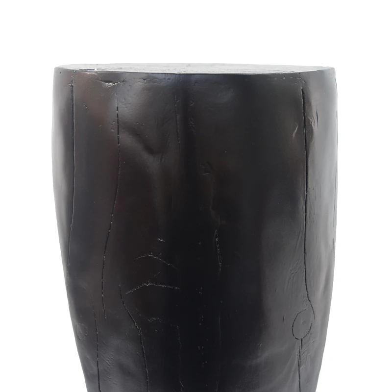 Modern End Table with Unique Wood Grain Texture and All-Weather Durability, Sturdy Side Table with 200 Lbs Capacity, 15" L x 15" W x 26.5" H, Black