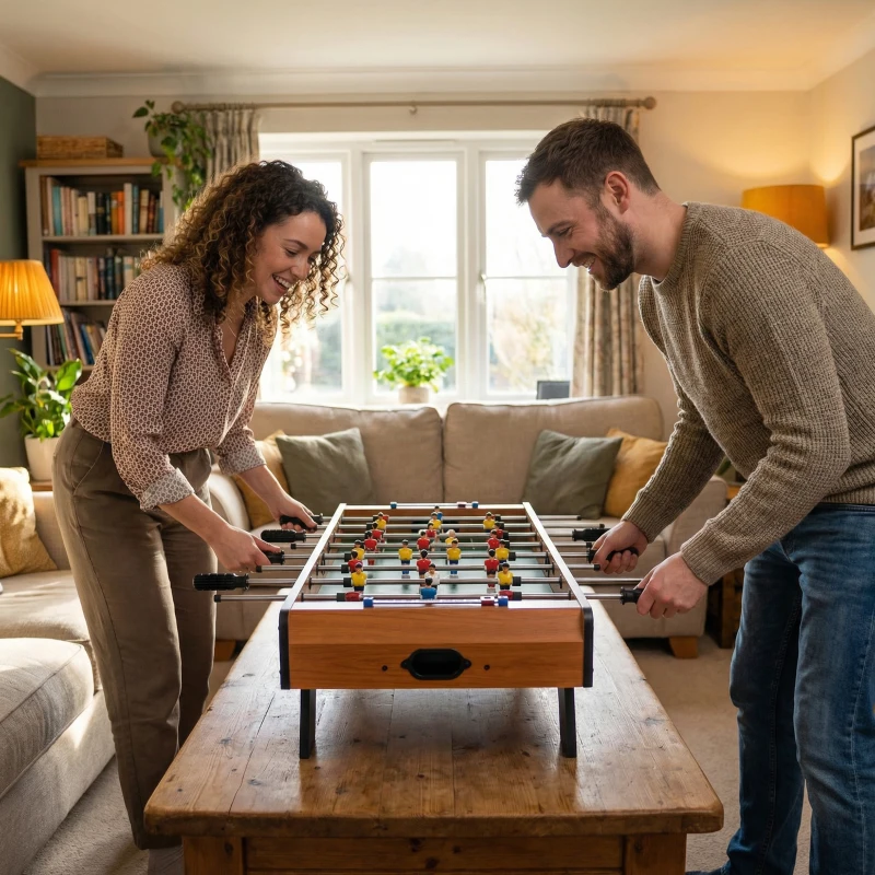 Soozier 33" Foosball Table, Mini Soccer Game, for Game Room, Basement, Rec Room, 8 Rods, 2 Balls for 4 Players