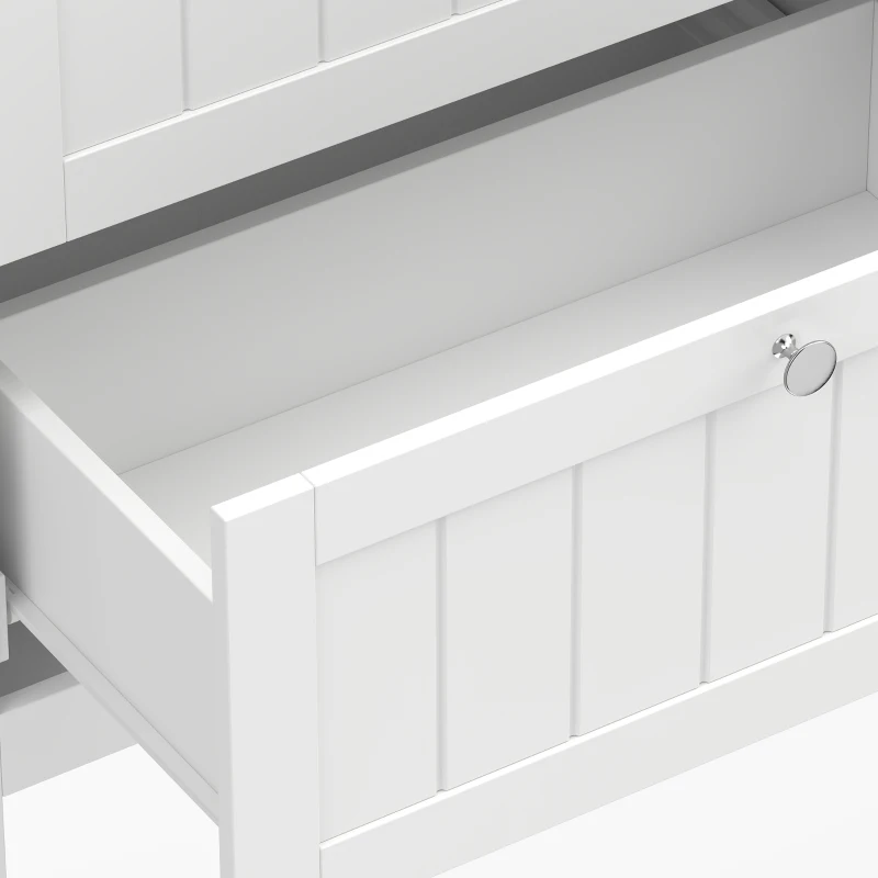 HOMCOM Bathroom Storage Cabinet, Narrow Bathroom Cabinet with  2 Drawers, Adjustable Shelf for Living Room, Entryway, White