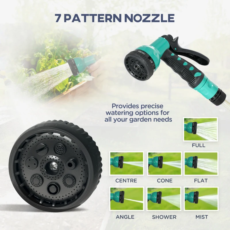 Outsunny 1/2 in x 65ft Wall Mounted Garden Hose Reel, Retractable Water Hose Reel with Auto Rewind, Any Length Lock, Green