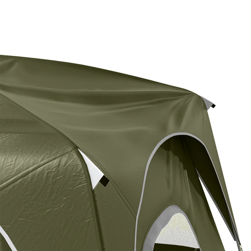 Outsunny 4-8 Person Family Tent, Camping Tent with 2 Room Mesh Windows, Easy Set Up for Backpacking, Hiking, Outdoor, Dark Green