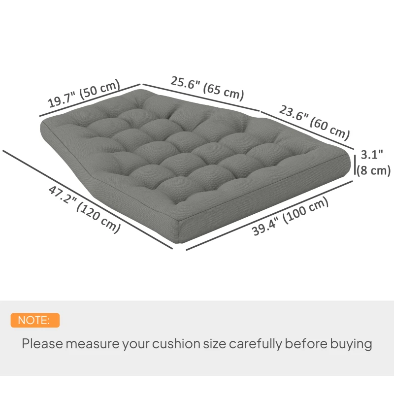 Outsunny Outdoor Swing Cushion, Tufted Patio Cushion Replacement for Garden Chair Egg Chair,  Indoor Outdoor Seat Cushion, Grey