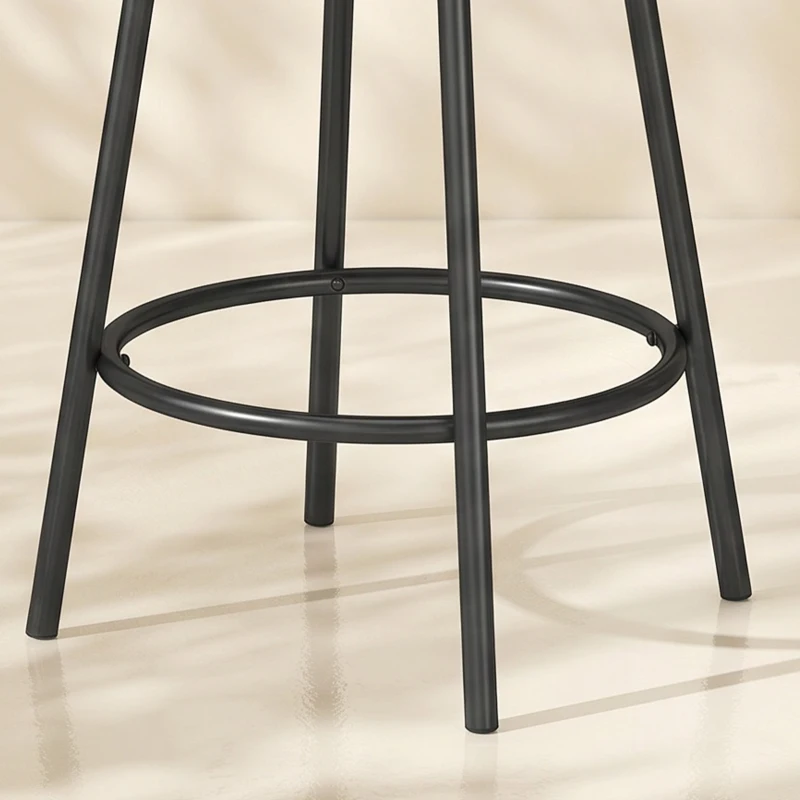 HOMCOM Bar Table Set Counter Height Barstools Set of 4 PU Cushioned Seats Rustic Brown