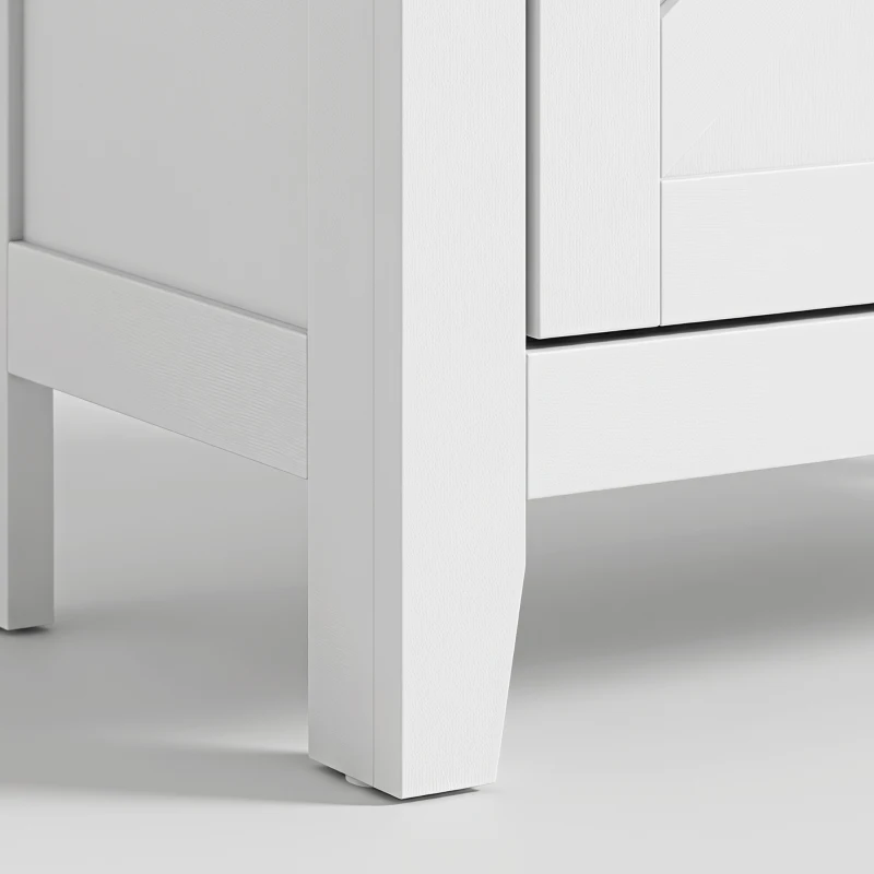 HOMCOM Farmhouse Bathroom Storage Cabinet, Bathroom Cabinet with Barn Doors and Adjustable Shelf, White