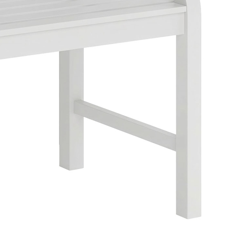 Outsunny 46" Outdoor Bench, Wooden Patio Loveseat with Slatted Frame and Armrests, 2 Seater Garden Bench for Porch, Lawn, White