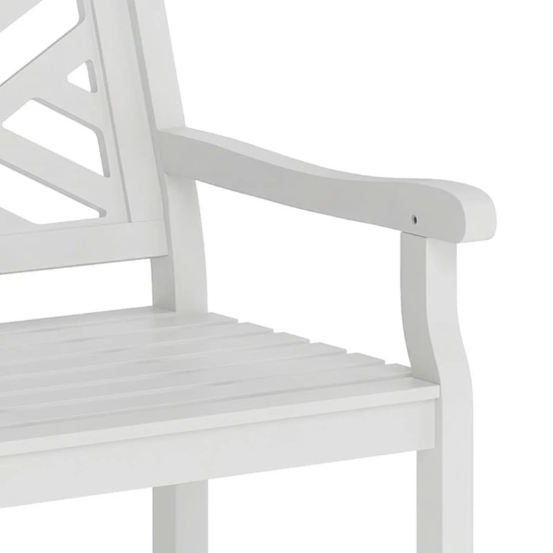Outsunny 46" Outdoor Bench, Wooden Patio Loveseat with Slatted Frame and Armrests, 2 Seater Garden Bench for Porch, Lawn, White