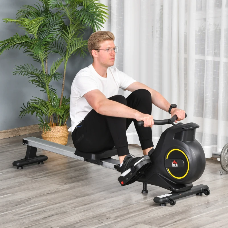 Soozier Magnetic Rowing Machine Adjustable Resistance Rower with LCD Digital Monitor Fully Body Health & Fitness for Home Use