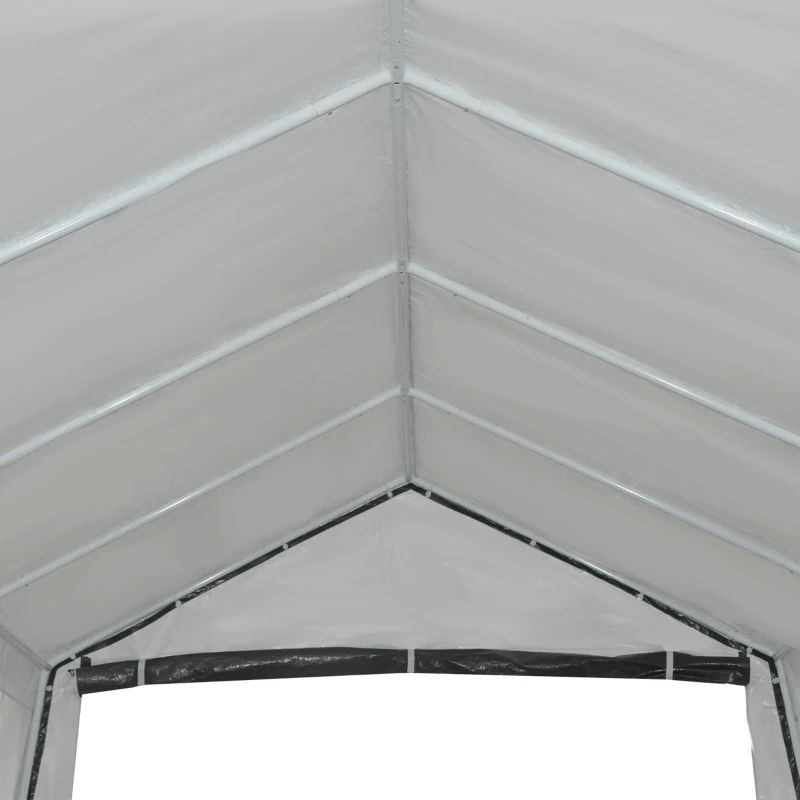 Outsunny 12' x 20' Carport Portable Garage, Heavy Duty Storage Tent, Patio Storage Shelter w/ Anti-UV PE Cover, Gray