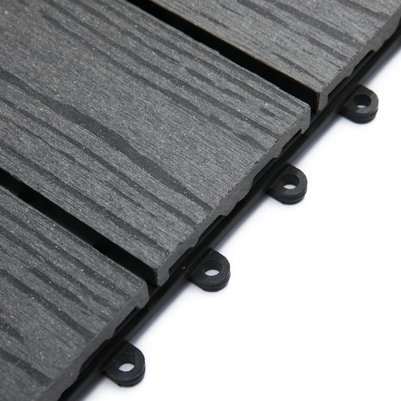 Outsunny Interlocking Deck Tiles, Pack of 11 Outdoor Flooring Patio Tiles, 12" x 12", All Weather for Porch, Balcony, Backyard for a New Classic Look, Grey