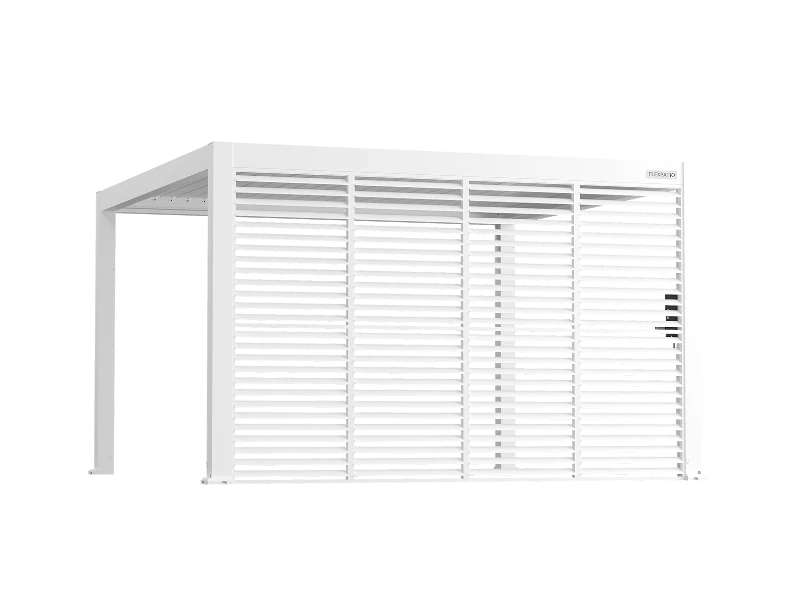 Flexpatio Privacy Shutter Walls — All-Aluminum Adjustable 0–180° Side Shutter Add-On, 13' Side, White for Pergola Privacy and Shade
