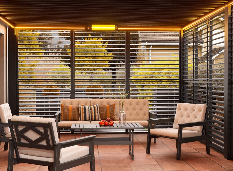 FlexPatio POWER+ PRO Gen 2 Motorized Pergola 13' x 20' (6-Post) Gray - 6063-T5 Aluminum Motorized Louvers LED IP68