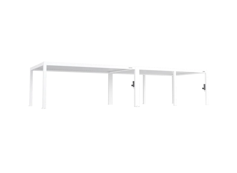 FlexPatio POWER+ PRO Gen 2 Motorized Pergola 13' x 40' (10-Post) White 6063-T5 Aluminum with Motorized Louvers & LED Lighting