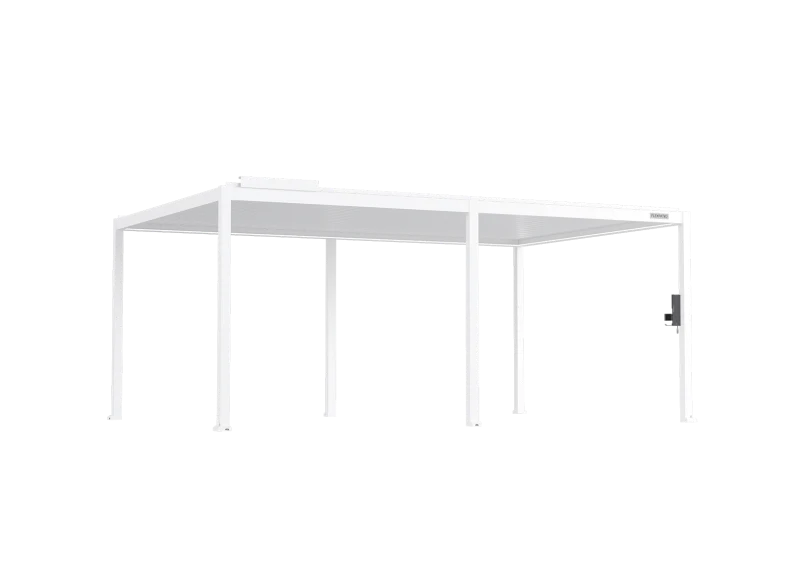 FlexPatio POWER+ Gen 2 Motorized Pergola with Motorized Louvers, App Control, 13'L x 20'W, White, 6063-T5 Aluminum