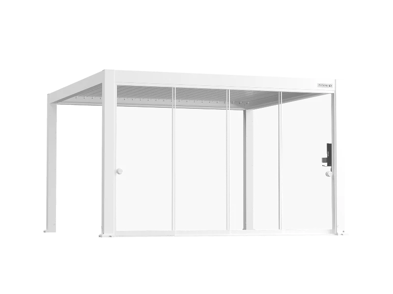 Flexpatio Glass Doors for Gen 2 Perogla 13' Side White - 10mm Tempered Glass Enclosed Sliding Door System with 100% Aluminum Rail