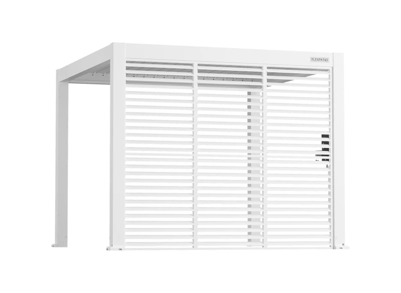 Flexpatio Privacy Shutter Walls — All-Aluminum Adjustable 0–180° Side Shutter Add-On, 10' Side, White for Pergola Privacy and Shade