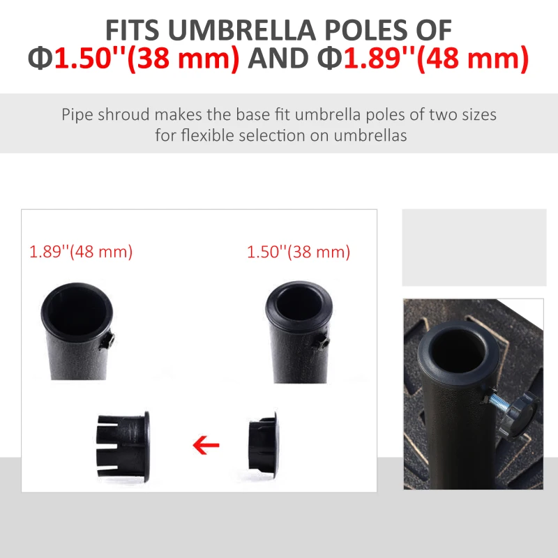 Outsunny 18.5" Square Patio Umbrella Base, Outdoor Resin Parasol Stand Market Umbrella Holder Deck - Bronze