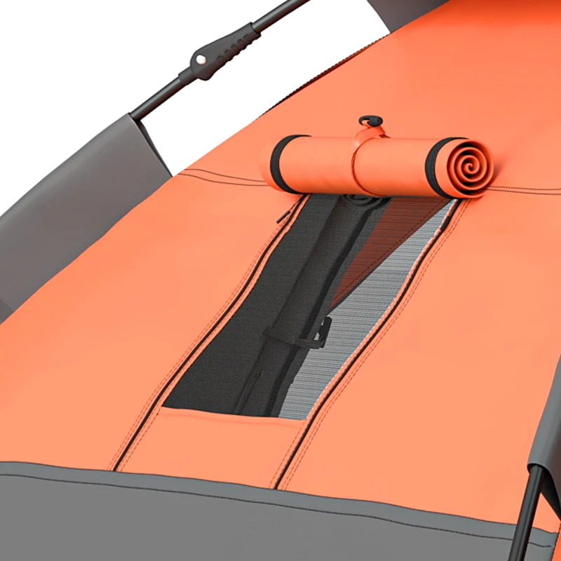Outsunny Pop up Camping Tent, 3-4 Man Family Tent, 3000mm Waterproof, with Carry Bag and Top Hook, Dark Grey and Orange