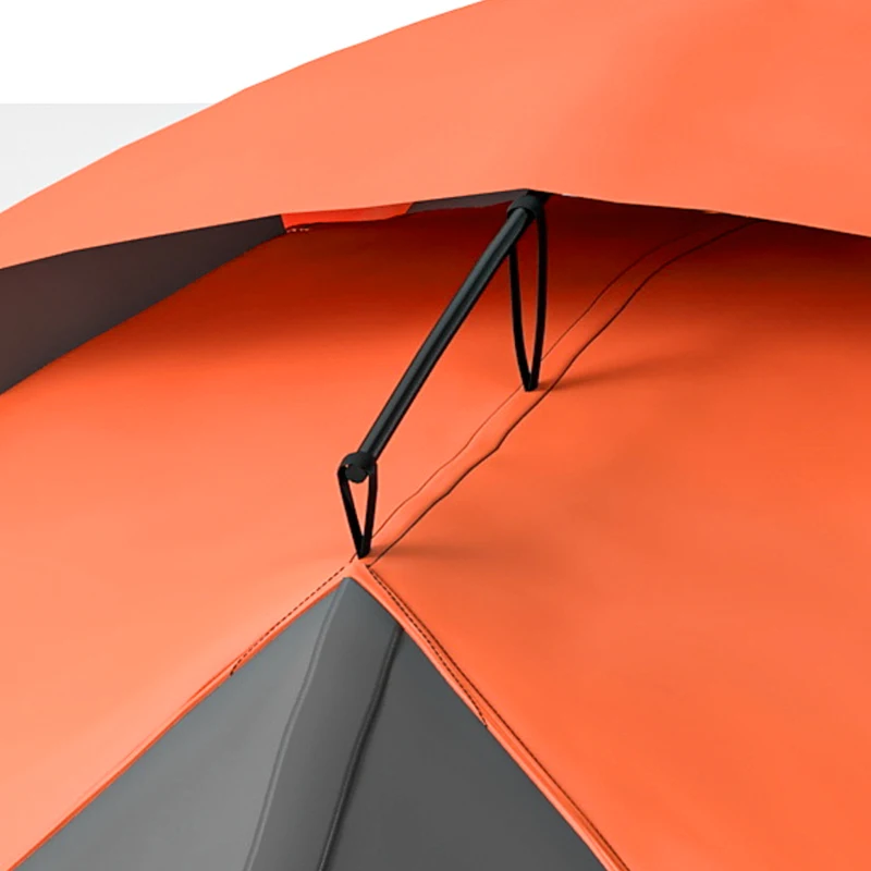 Outsunny Pop up Camping Tent, 3-4 Man Family Tent, 3000mm Waterproof, with Carry Bag and Top Hook, Dark Grey and Orange