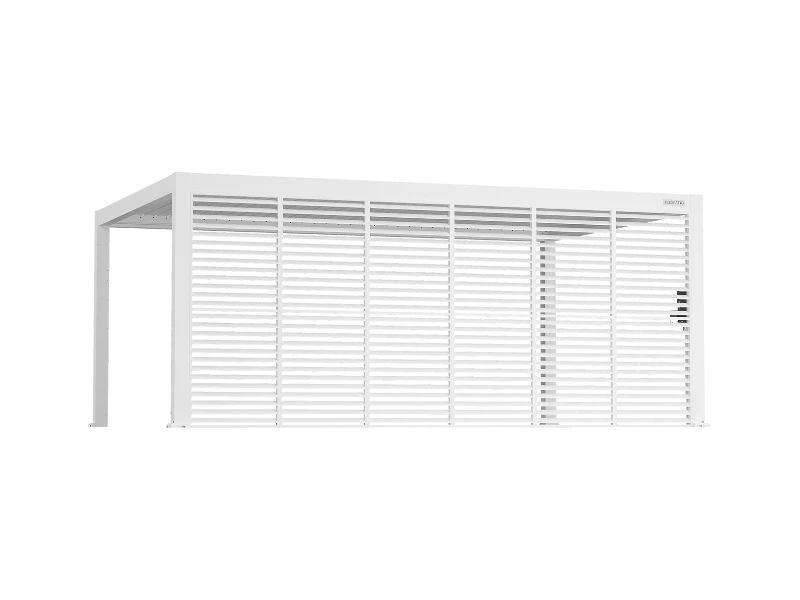 Flexpatio Privacy Shutter Walls Adjustable All-Aluminum Shutters 20' Side White - Pergola Privacy & Shade