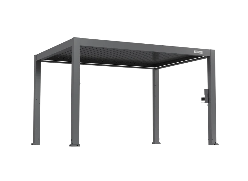 FlexPatio POWER+ PRO Gen 2 Motorized Pergola with Adjustable Louvers, 10' x 13', Gray, 6063-T5 Aluminum