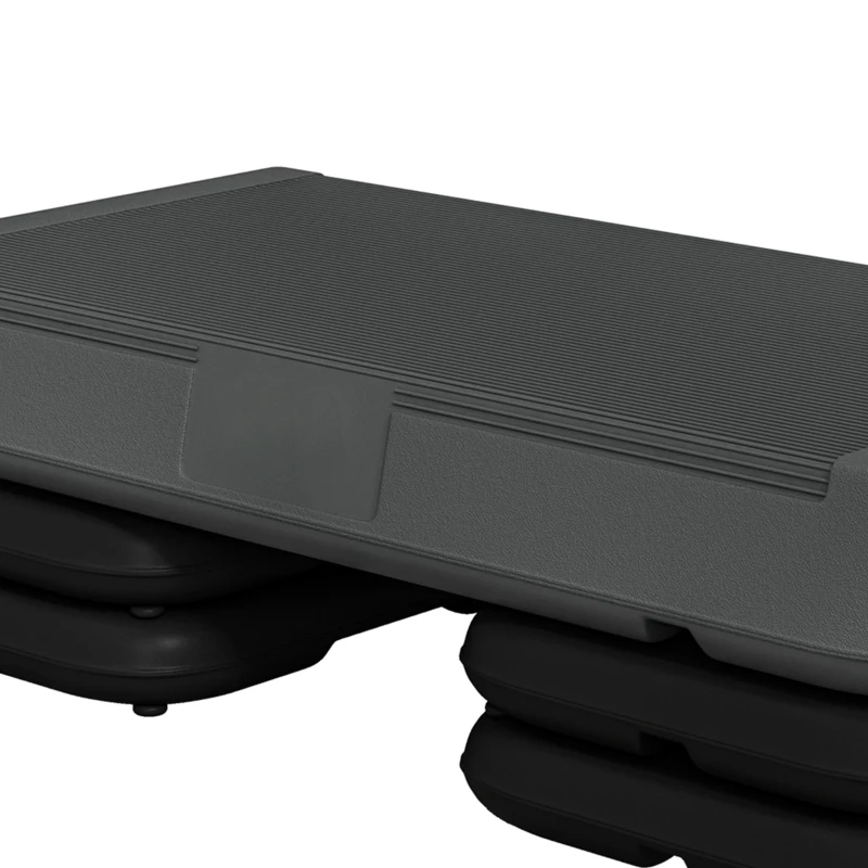 Soozier Adjustable Aerobic Stepper, 3-Level with Risers 4", 6", 8" Exercise Step Platform for Home Gym Fitness Workout, 330lbs Weight Capacity, Grey