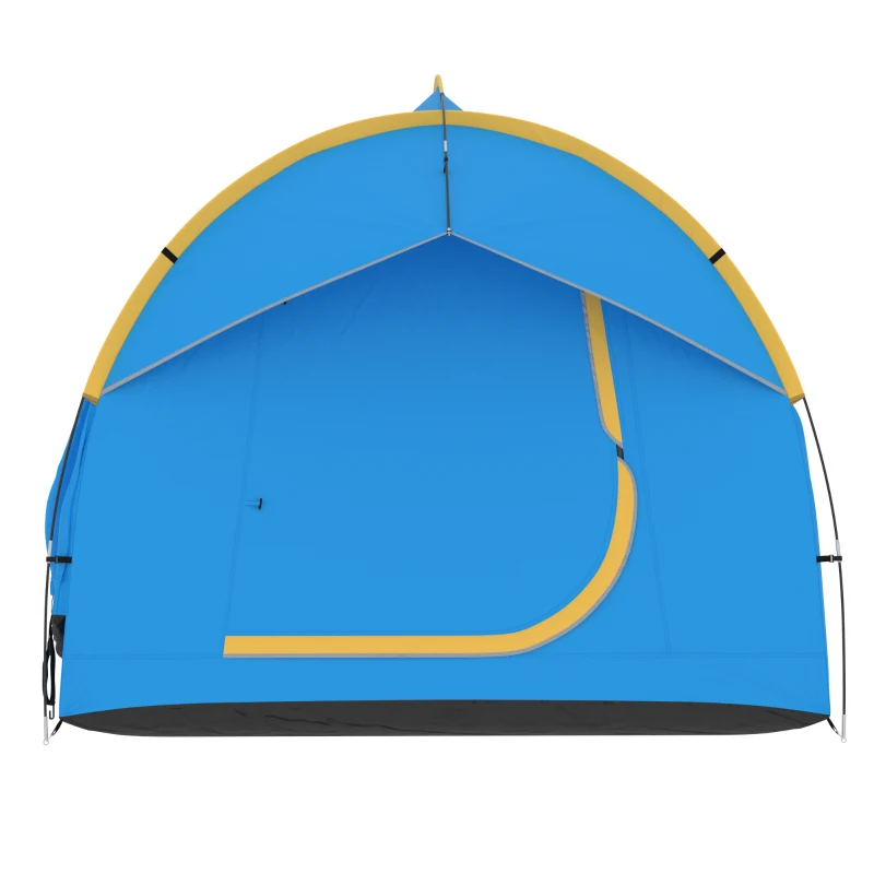 Outsunny 3000mm Waterproof SUV Tent, Car Tent with 3 Doors and Mesh Window, for 5-6 Person Camping Travel, Blue and Orange