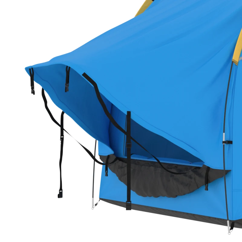 Outsunny 3000mm Waterproof SUV Tent, Car Tent with 3 Doors and Mesh Window, for 5-6 Person Camping Travel, Blue and Orange