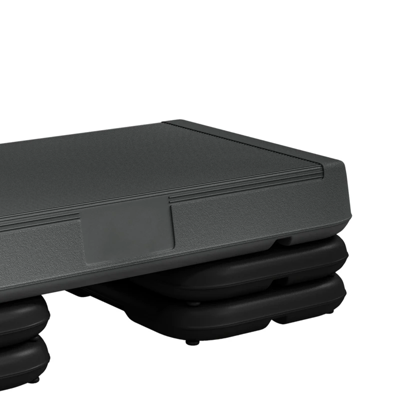 Soozier Adjustable Aerobic Stepper, 3-Level with Risers 4", 6", 8" Exercise Step Platform for Home Gym Fitness Workout, 330lbs Weight Capacity, Grey