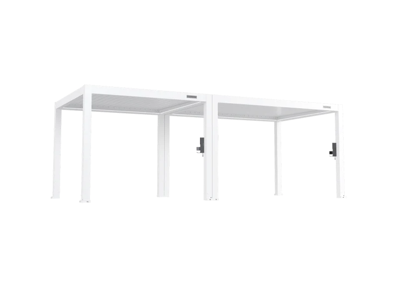 FlexPatio POWER+ PRO Gen 2 Motorized Pergola 10' x 23' White – 6063-T5 Aluminum, Motorized Louvers & Integrated LED Lighting