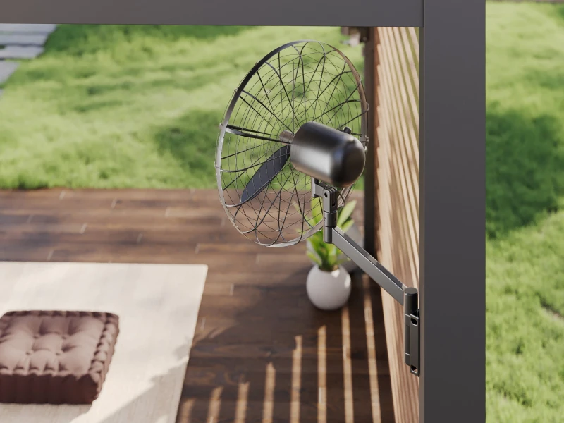 Flexpatio Pergola Post Fan 20" - IP56 Outdoor Post-Mounted Fan, 3-Speed Control Up to 1300 RPM, 20 in. Head