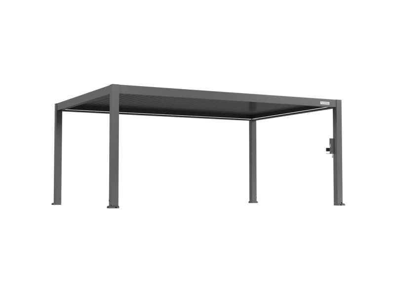 FlexPatio POWER+ PRO Gen 2 Motorized Pergola 13' x 20' (4-Post) Gray 6063-T5 Aluminum Motorized Louvers