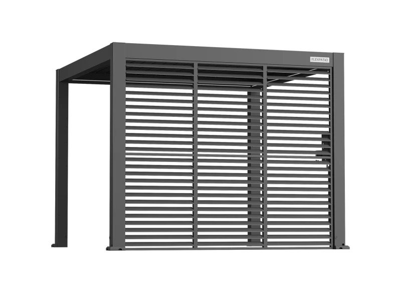 Flexpatio Privacy Shutter Walls Adjustable All-Aluminum Shutters for Pergola - 10' Side Gray, 0–180° Light and Airflow Control