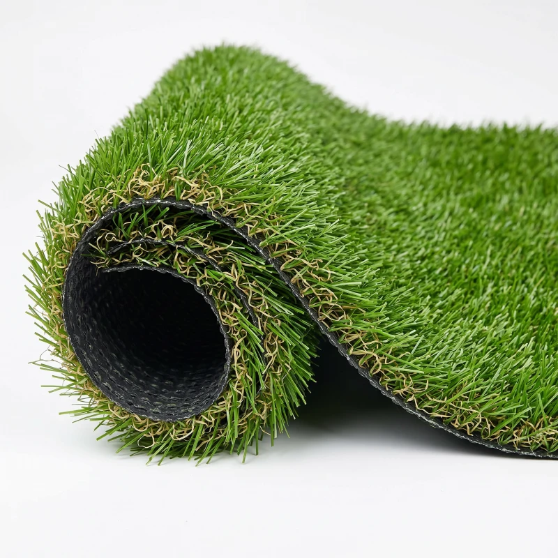 Outsunny Artificial Grass 10' x 3' (30 Square Feet), Fake Grass Turf with UV Protection, Drain Holes for Rain, Green