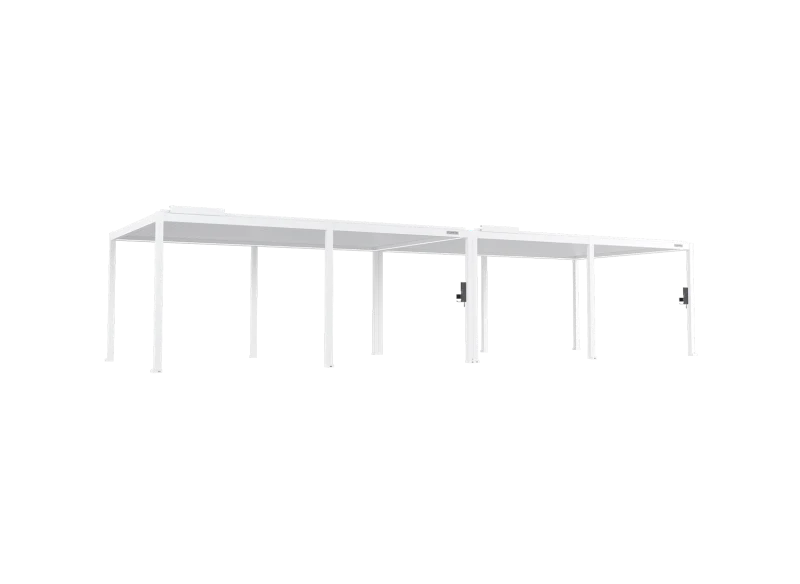 FlexPatio POWER+ Gen 2 Motorized Pergola, 13'L x 40'W, White - 6063-T5 Aluminum, Motorized Louvers
