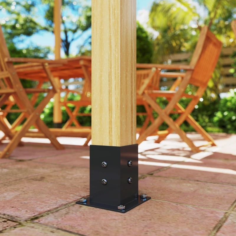 Outsunny 12PCS Pergola Kit, Pergola Brackets with 3-Way & 4-Way Corner Brackets for 4"x4" (Actual 3.6"x3.6") Lumber