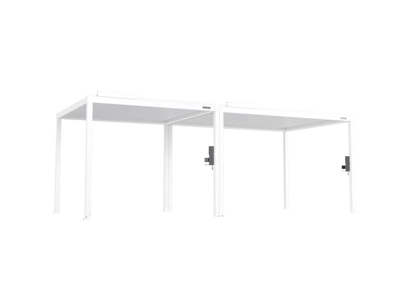 FlexPatio POWER+ Gen 2 Motorized Pergola — Louvered Motorized Roof, 10'L x 23'W, White, 6063-T5 Aluminum