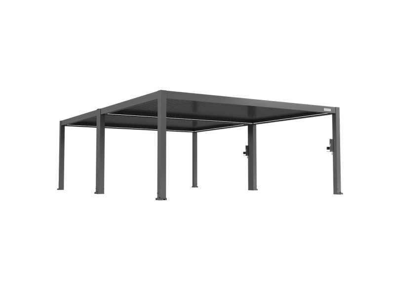 FlexPatio POWER+ PRO Gen 2 Motorized Pergola, Motorized Louvers, 20' x 26', Gray, 6063-T5 Aluminum