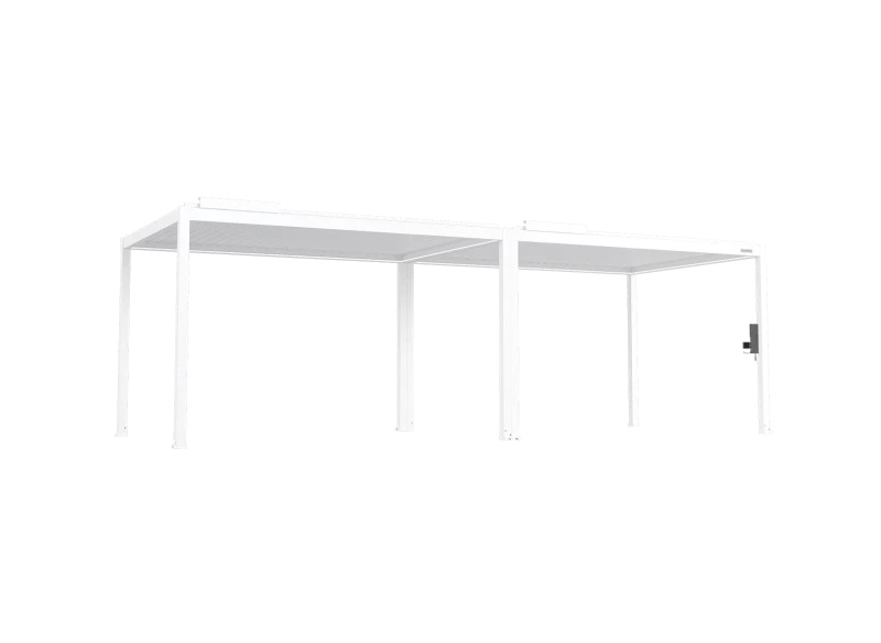 FlexPatio POWER+ Gen 2 Motorized Pergola with Motorized Louvers and LED, 10'L x 26'W White 6063-T5 Aluminum Outdoor Pavilion