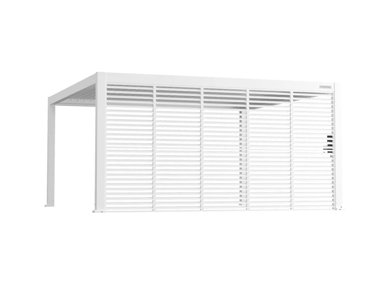 Flexpatio Privacy Shutter Walls Adjustable All-Aluminum Shutters 16' Side White - Pergola Privacy & Shade