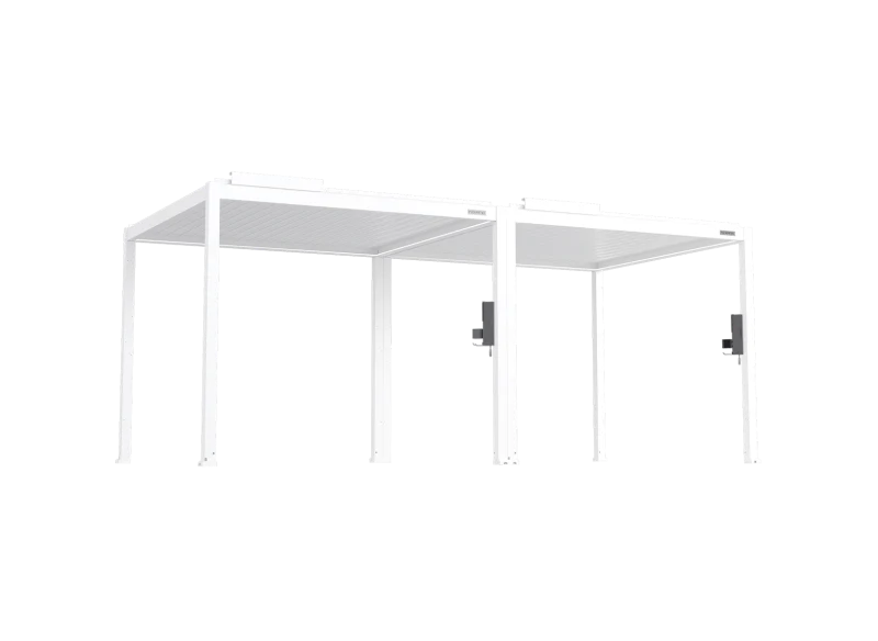 FlexPatio POWER+ Gen 2 Motorized Pergola — Louvered Motorized Roof, 10'L x 20'W, White, 6063-T5 Aluminum