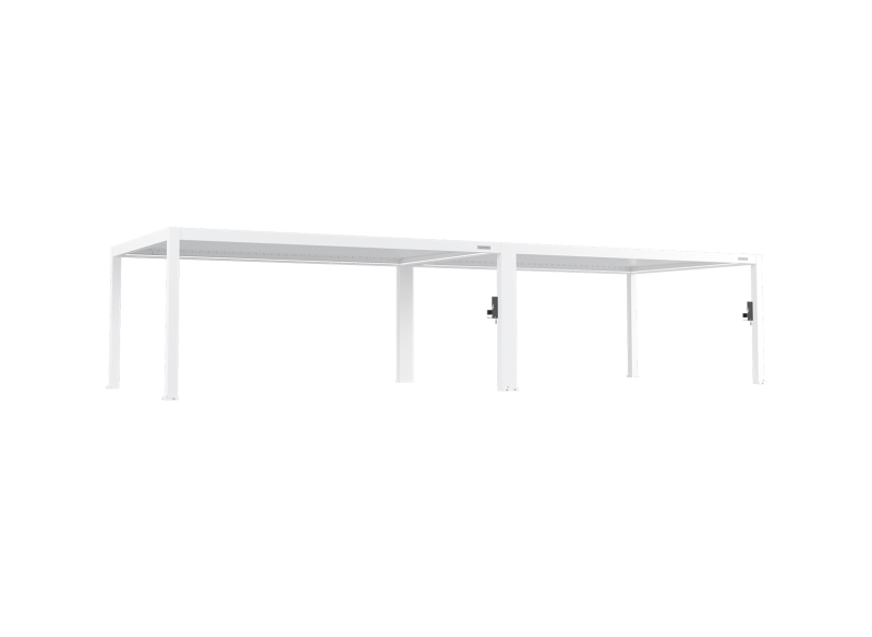 FlexPatio POWER+ PRO Gen 2 Motorized Pergola 13' x 40' (8-Post) White 6063-T5 Aluminum with Motorized Louvers & LED Lighting