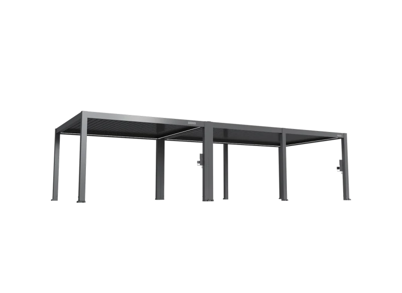 FlexPatio POWER+ PRO Gen 2 Motorized Pergola 13' x 33' (10-Post) Gray - 6063-T5 Aluminum, IP68 Outlets, 165 MPH Wind