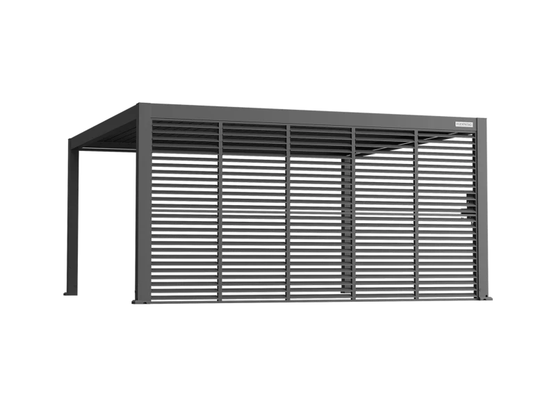 Flexpatio Privacy Shutter Walls Adjustable 0–180° All-Aluminum Panel Add-On, 16' Side Gray for Pergola Shade and Airflow Control