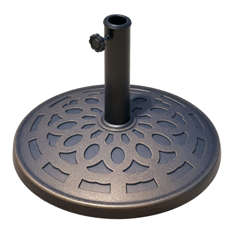 Outsunny 31 lb. Heavy Duty Patio Umbrella Base, Round Market Umbrella Base Holder for Outdoor, Garden, Backyard, Bronze