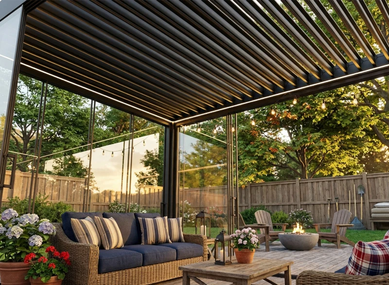 FlexPatio POWER+ PRO Gen 2 Motorized Pergola with Adjustable Louvers, 10' x 13', Gray, 6063-T5 Aluminum