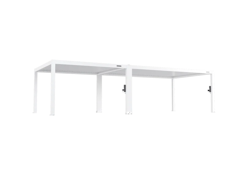 FlexPatio POWER+ PRO Gen 2 Motorized Pergola – 13' x 33' (8-Post) Louvered Aluminum Roof with Motorized Louvers, White, 6063-T5